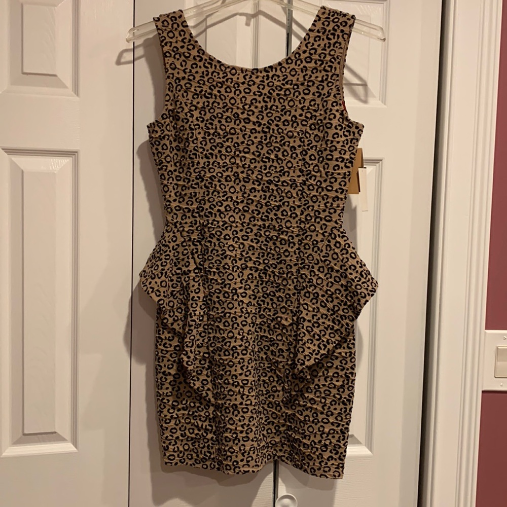 Leopard print peplum dress